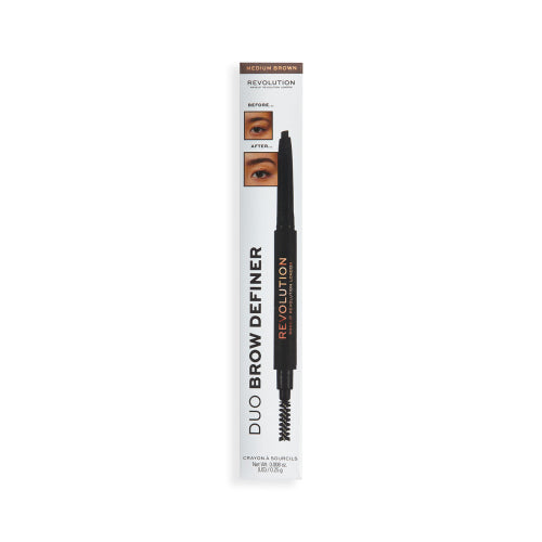 Revolution Duo Brow Definer Pencil Medium Brown